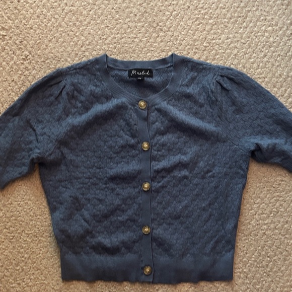 Short sleeve Blue Cardigan size M - Picture 1 of 4